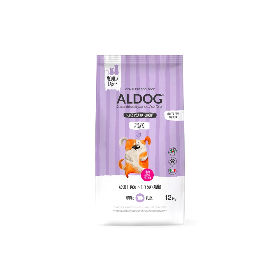 ALDOG Kiaulienos sausas maistas vidutinių/didelių veislių šunims, 12 kg ALDOG Kiaulienos sausas maistas vidutinių/didelių veislių šunims, 12 kg