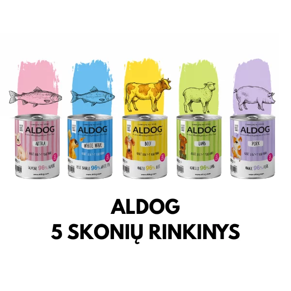 5 skardinės konservų aldog