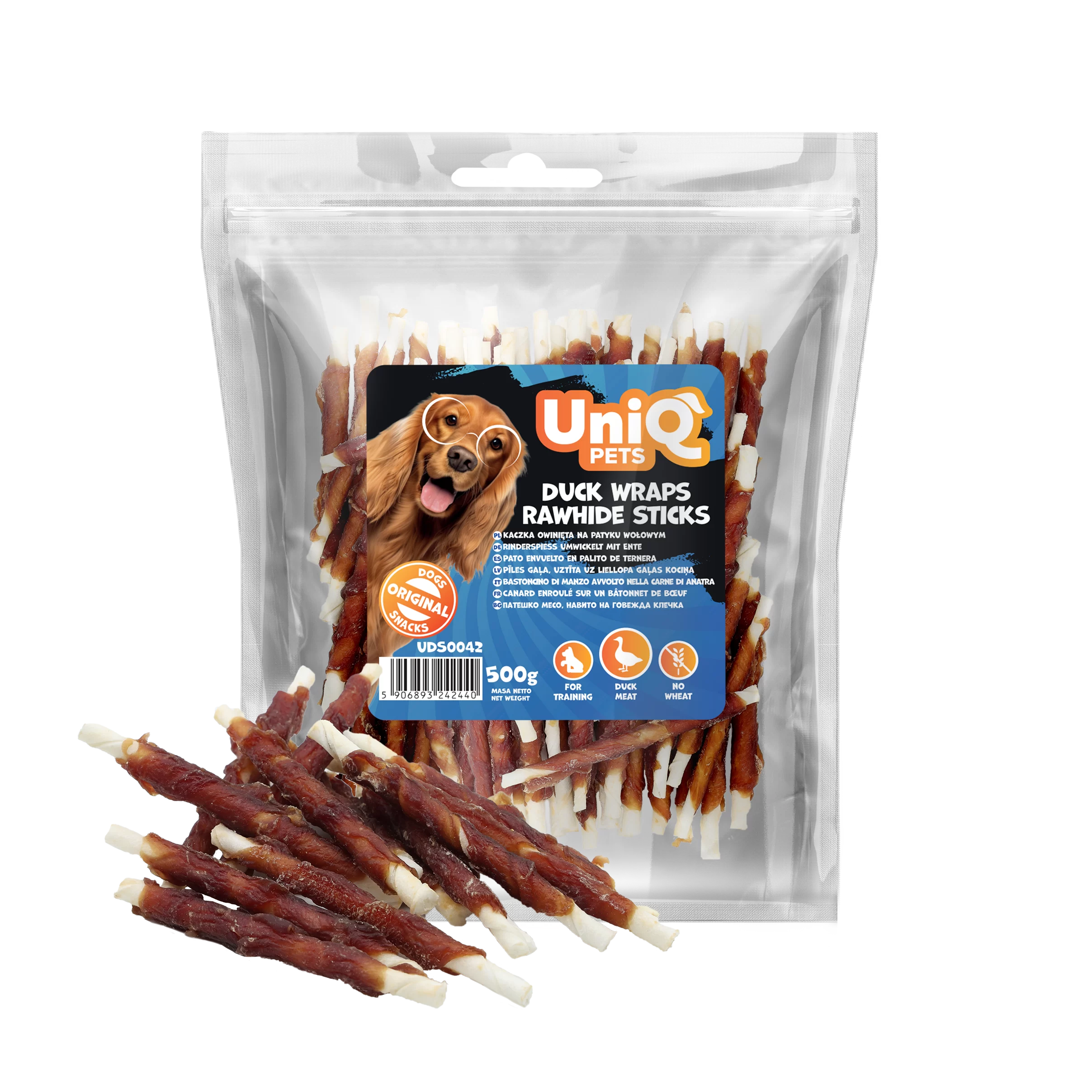 UNIQ DUCK WRAPS RAWHIDE STICKS 500G UDS0042 (2)