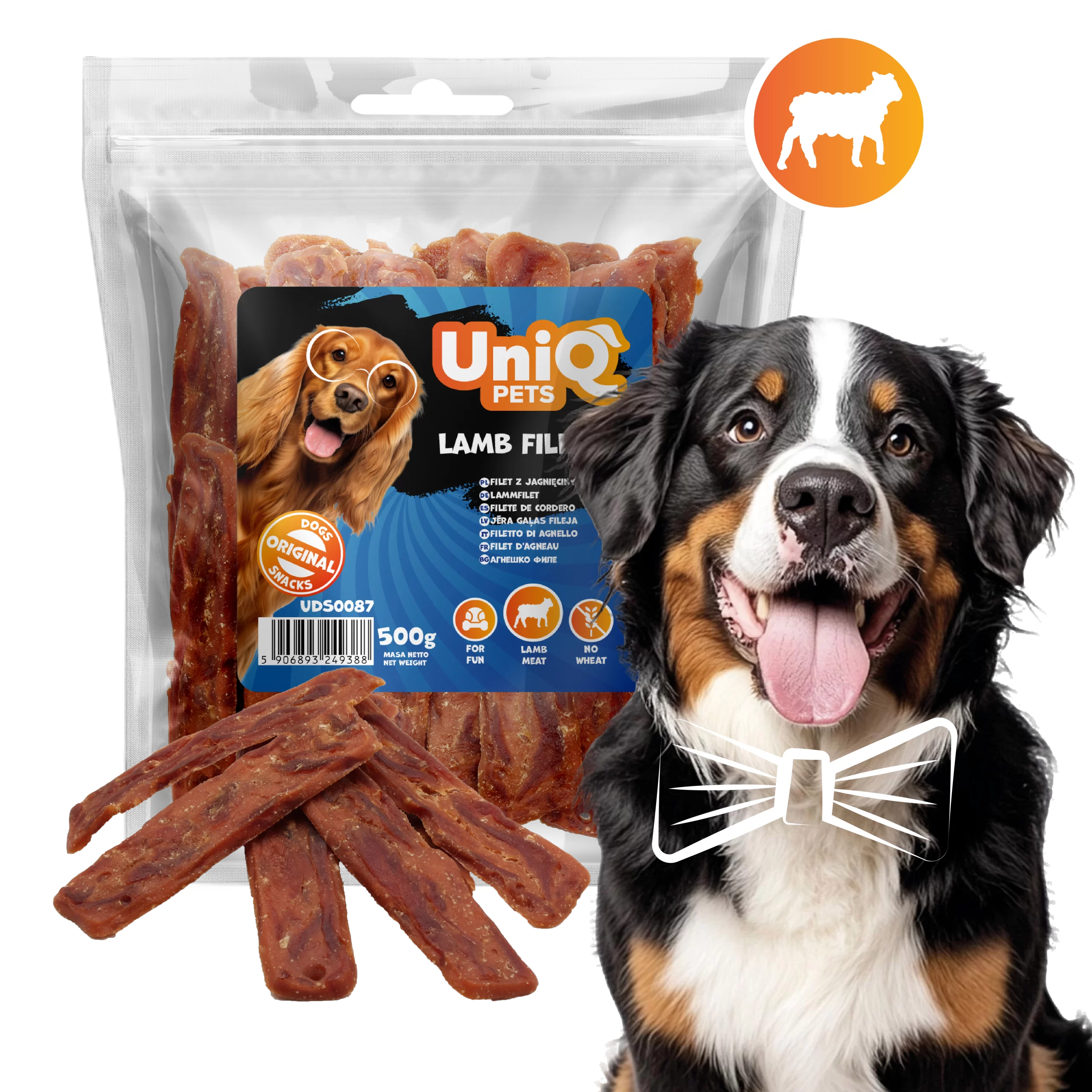 UNIQ PETS dog snacks 500g lamb fillets UDS0087 (1)