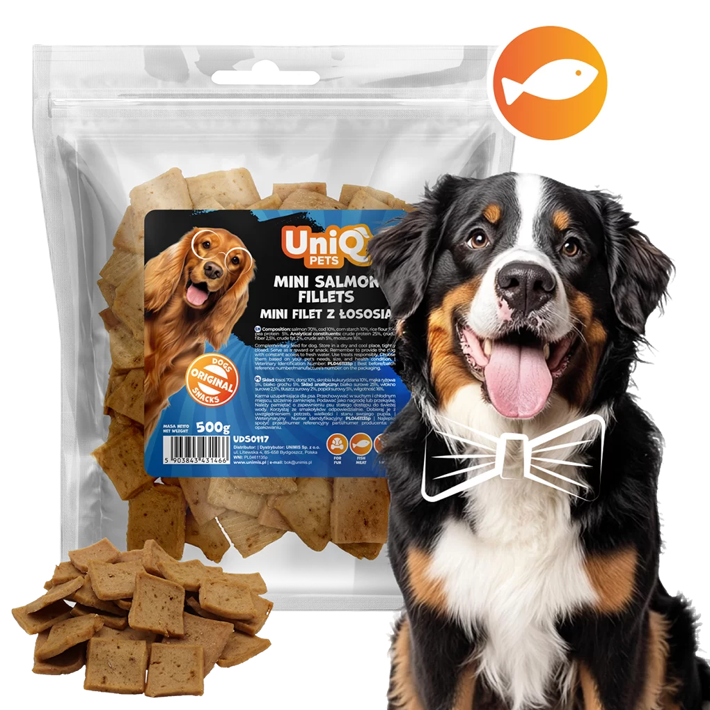 UNIQ PETS DOG SNACKS VEGGIE & SEA 500g mini salmon fillets UDS0117 (2)